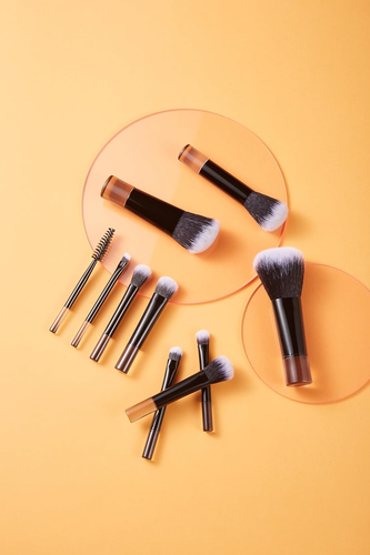 Portable ON THE GO Makeup Brush Set 10pcs Easy-taken Mini Full Complete black - Picture 7 of 8