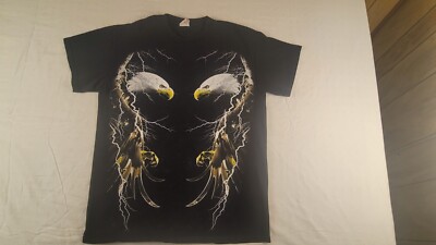 EAGLES vs Lightning Black T Shirt Rap USA Biker Concert Tour Vintage Metal M