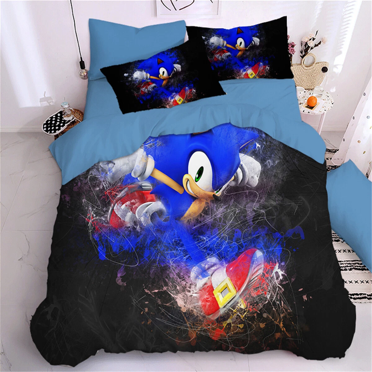 Sonic The Hedgehog Single Double Queen King Bed Quilt Doona Bedding Set