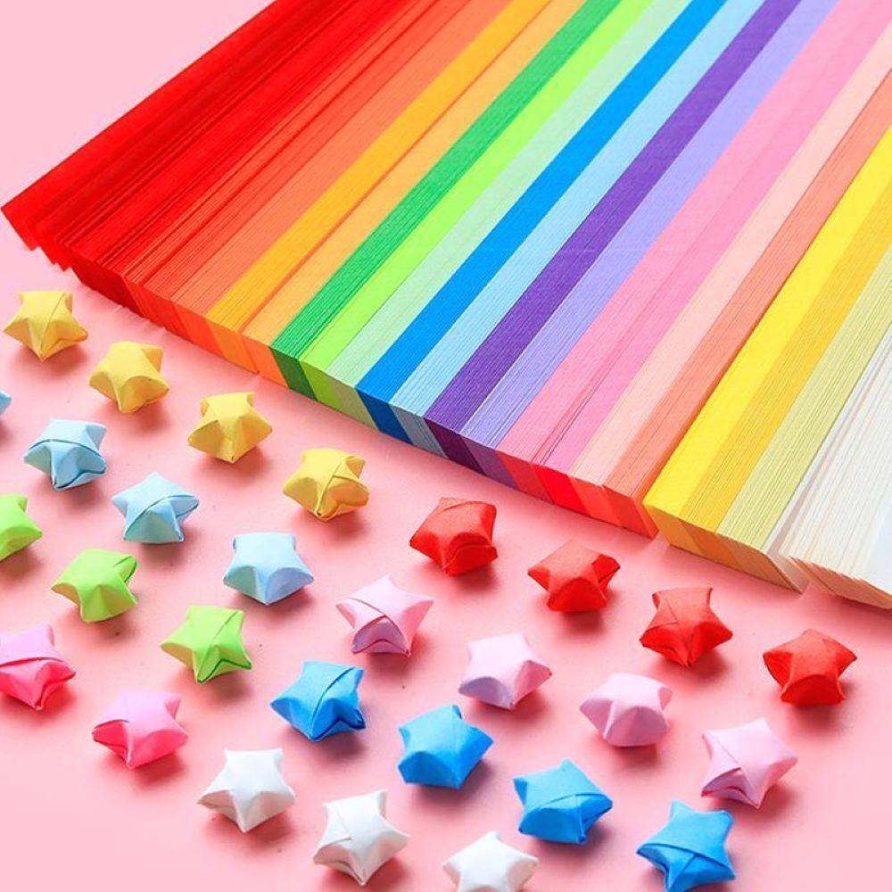 SUHU 420Sheets Origami Star , DIY Crafts Tiras De Papel , Luminosas Feitas  À Mão Lucky Artesanal Folding Crafting Supplies