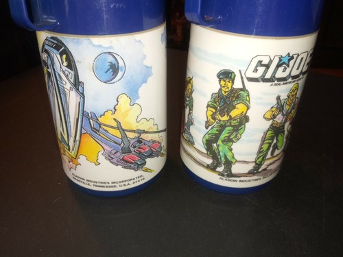 2 Vtg GI Joe 1986 & 1987 Hasbro Lunchbox Aladdin Thermoses - Picture 4 of 7