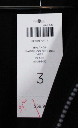 CHICOS WEEKENDS WOMEN SIZE 3 WHITE & BLACK FULL ZIPPERED LIGHT WEIGHT VEST NIB - Picture 5 of 5