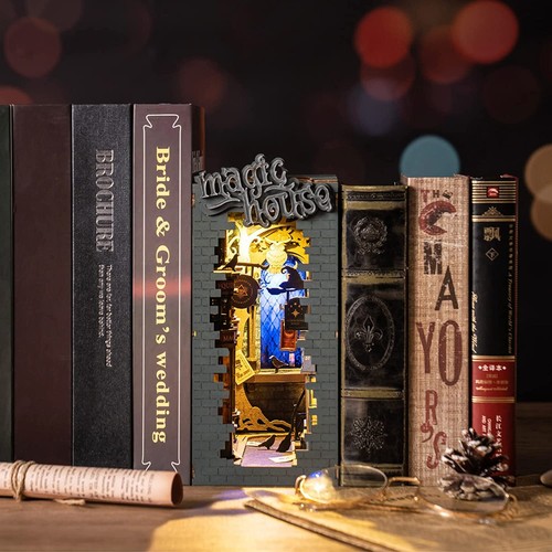 Rolife DIY Book Nook Kit 3D Wooden Puzzle Bookshelf Decor LED Light Model Kit - Picture 5 of 13