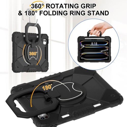Heavy Duty Shockproof Shoulder Strap Hard Case For iPad Pro 11 /ipad Air 11 2024 - Picture 82 of 104