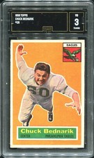1956 Topps #28 Chuck Bednarik Philadelphia Eagles - GMA 3 VG