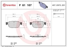 Bremsbelagsatz Scheibenbremse vorne BREMBO für CITROEN C5 III