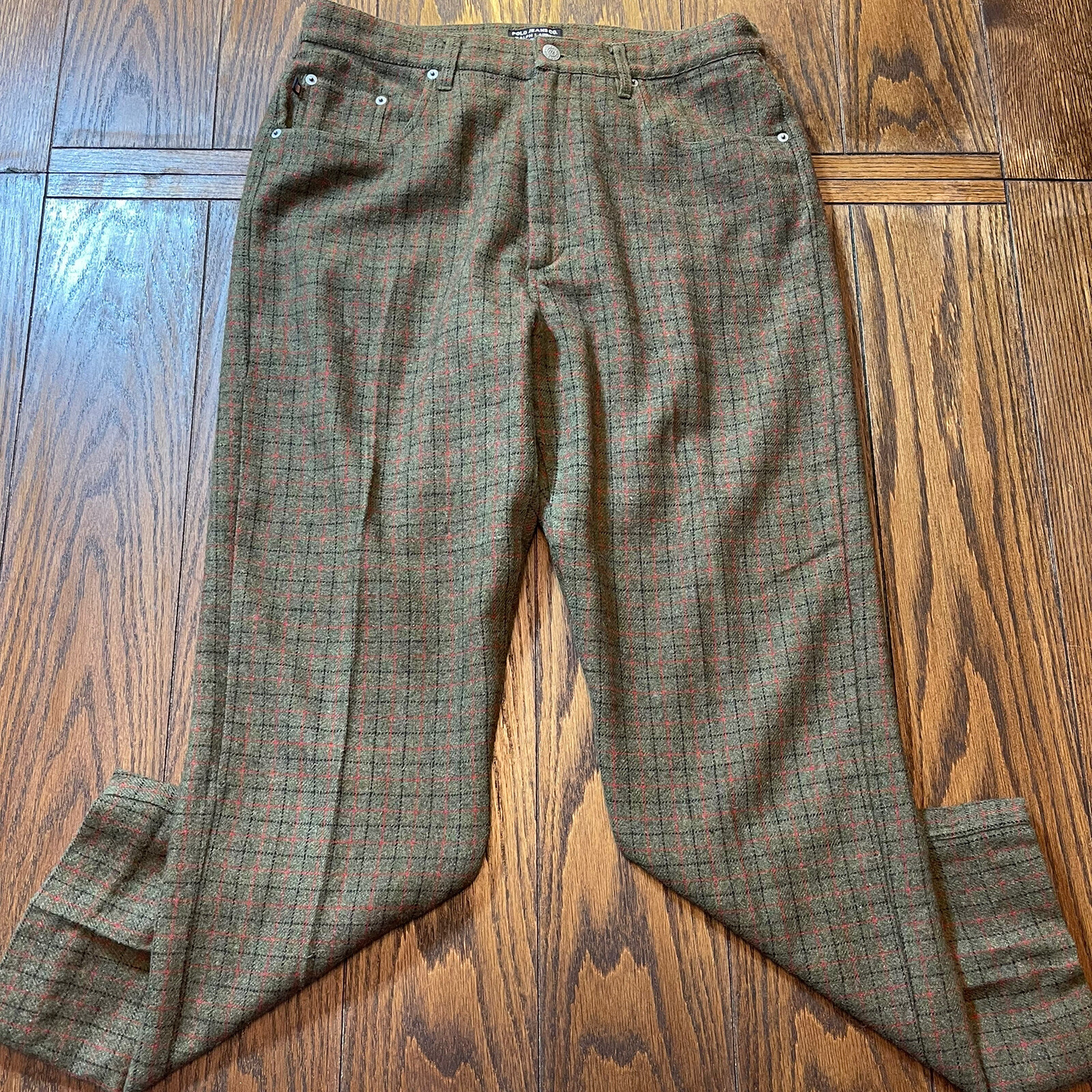 Vintage Polo Ralph Lauren Plaid Dress Pants 100% Wool Multicolor