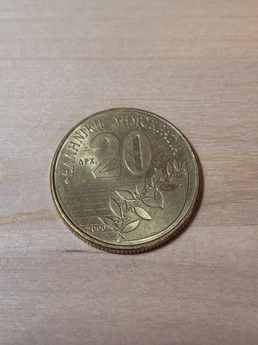 Greece 20 Drachmes coin, 2000. KM#154, copper-aluminum-nickel. Dionysios Solomos - Picture 2 of 4