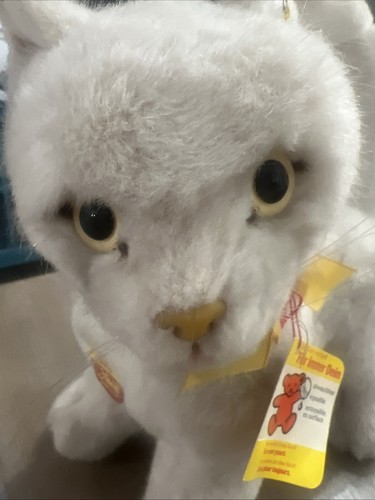 Vintage Steiff 2735/26 Button Tag SULLA the CAT Plush Animal, 11" Paw To Tail - Picture 5 of 24