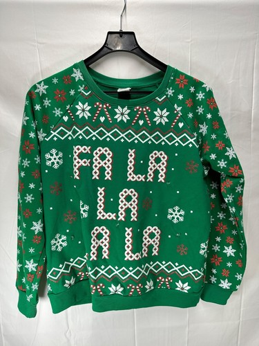 Freeze Christmas Sweatshirt - Green Round Neck Pullover Long Sleeve - LG (11-13) - Bild 1 von 4