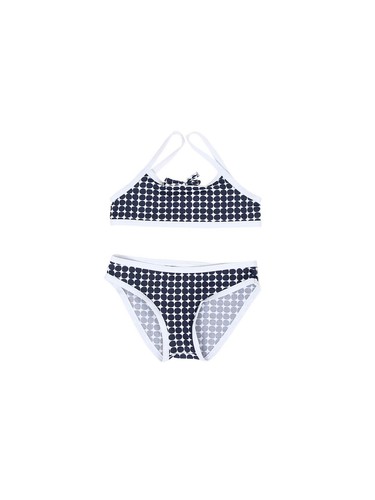 Petit Bateau Girls kids summer swim bikini set bra panty white navy dot 35796 - Picture 1 of 3