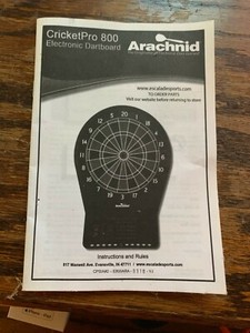 Arachnid cricket pro 800 INSTRUCTION & RULES BOOK MANUAL only | eBay