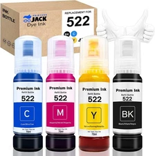 Printers Jack Compatiable T522 Refill Ink Bottle Kit for Supertank ET-2800 ET...