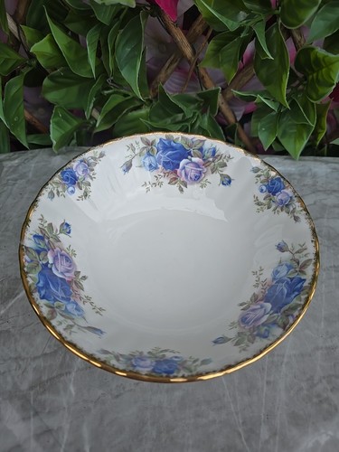 Vintage Royal Albert Moonlight Rose Blue Cereal Dessert Bowl Montrose 6¼xH2½" - Picture 2 of 6