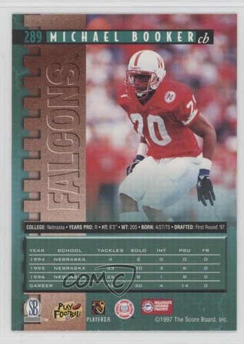 1997 Pro Line Michael Booker #289 Rookie RC - Picture 2 of 4
