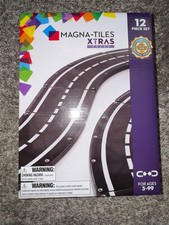MAGNA-TILES XTRAS: Roads 12 Piece Magnetic Construction Set Ages 3-99
