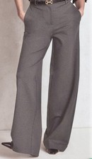 BODEN Women Sz 8R Grey Belgravia Ponte Wide Leg Trouser Pants NWOT