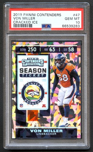 VON MILLER 2019 CONTENDERS CRACKED ICE SEASON TICKET /23 PSA 10 GEM *POP 1*