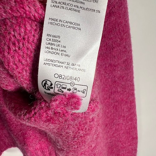 PILCRO Damen Pullover Pulli mit weiten Ärmeln M rosa Wolle Acryl Strick kuschelig - Bild 8 von 9