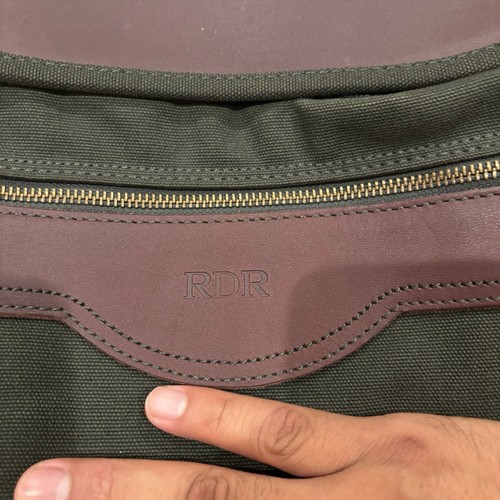 Orvis Battenkill Backpack Green Brown Canvas Leather Travel Outdoor Rare Read - Picture 14 of 14