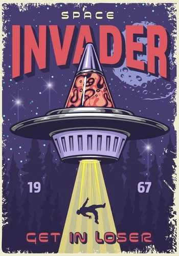 Space Solar Planet Alien Movie Martians UFO Invader Self Adhesive Vinyl Sticker