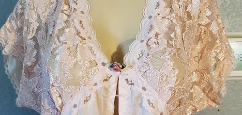 Vintage Private Luxuries Mervyn's Neu mit Etikett Spitze Negligee langer Morgenmantel vorne offen... - Bild 6 von 8
