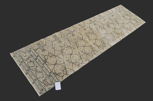 Vintage 2x7 Türkischer Oushak Läufer Teppich Handarbeit Anatolisch Boho Kelim BEIGE - Bild 2 von 9