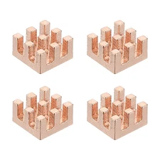 4 Pcs Copper Heatsink 7x7x4mm, Heat Sink Cooler Radiator for Raspberry Pi