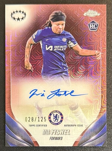 2023-24 UEFA Women’s Champions League Mia Fishel #A-MH oro rosa Mojo automático/125 - Imagen 1 de 2