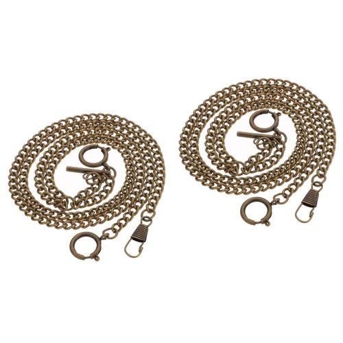 Juego de 2 Cadena Reloj Bolsillo Metal Colgante Repuesto para Cadenas Hombre - Imagen 3 de 12