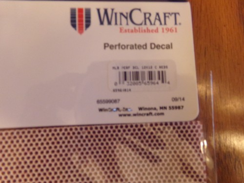 CINNCINNATI REDS Perforated See Through Window Shade Decal MLB 11” x 10” NWT $15 - Picture 6 of 7