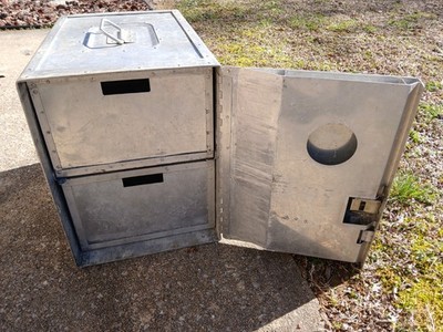 TWA Vintage Aluminum  Inflight Galley Box With Two Drawers