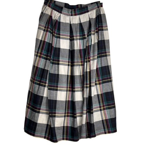 Orvis Vintage Plaid Pleated Midi Maxi Skirt size 8 - Picture 6 of 6
