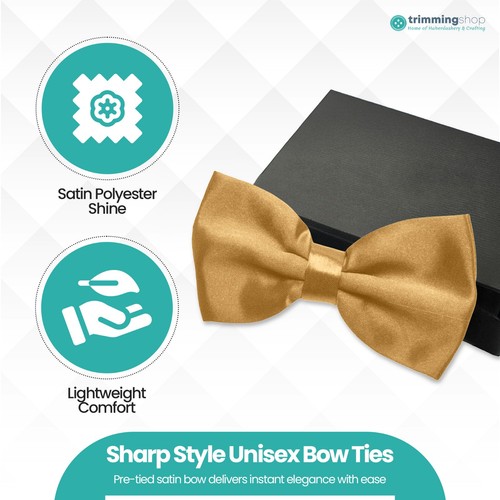 Classic Mens Adjustable Bow Tie Pre Tied Plain Dickie Bowtie Wedding Party Gift - Picture 22 of 235