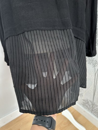 Grizas schwarzes Viskose Oversize Top Bluse fließend Gr. XXL leichter Zug leicht zu tragen - Bild 3 von 9