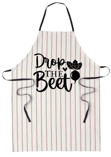 Funny Kitchen Apron with Unique Design, Striped Pattern, Black and White - Picture 5 of 9