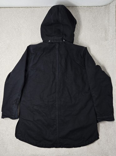 Carhartt Jacke Damen Large Schwarz Field Coat 8 Taschen Stepp gefüttert Sherpa Kapuze - Bild 9 von 14