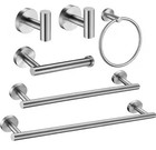 Porter 6-Piece Bath Hardware Set Brushed Nickel toilet,3 hand towel bars 2 hooks