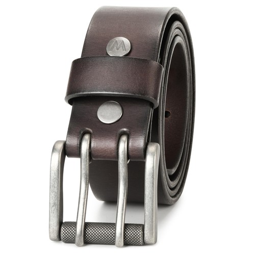 Genuine Leather Belt for Men, 38mm Casual Belt with Removable Double-Prong Ro... - Picture 2 of 7