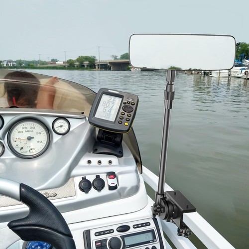 Boat Mirror, Upgraded Pontoon Boat Rear View Mirror with Telescopic Pole & He... - Picture 7 of 8