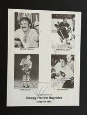 Flyers - Bernie Parent, Rick MacLeish, bob Kelley and Joe Watson  AUTOGRAPHS