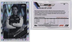 2021 Topps Chrome Formula 1 Black & White RayWave Refractor Zhou Guanyu #61