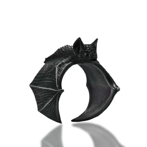 Anillos de murciélago negros vintage de Halloween moda punk anillo de murciélago ajustable - Imagen 19 de 21