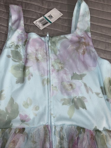 Nwt Pink & Violet Macys Girls Formal Dress Sz:16 Turquoise & Lavender Floral - Picture 10 of 13