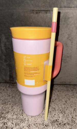 Owala C06201 Travel Tumbler, Stainless Steel, Candy Store (Yellow/Pink), 40 oz. - Picture 4 of 5
