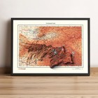 Tajikistan Map, Tajikistan 2D Relief Map, Tajikistan Vintage Map - 2D Flat Print
