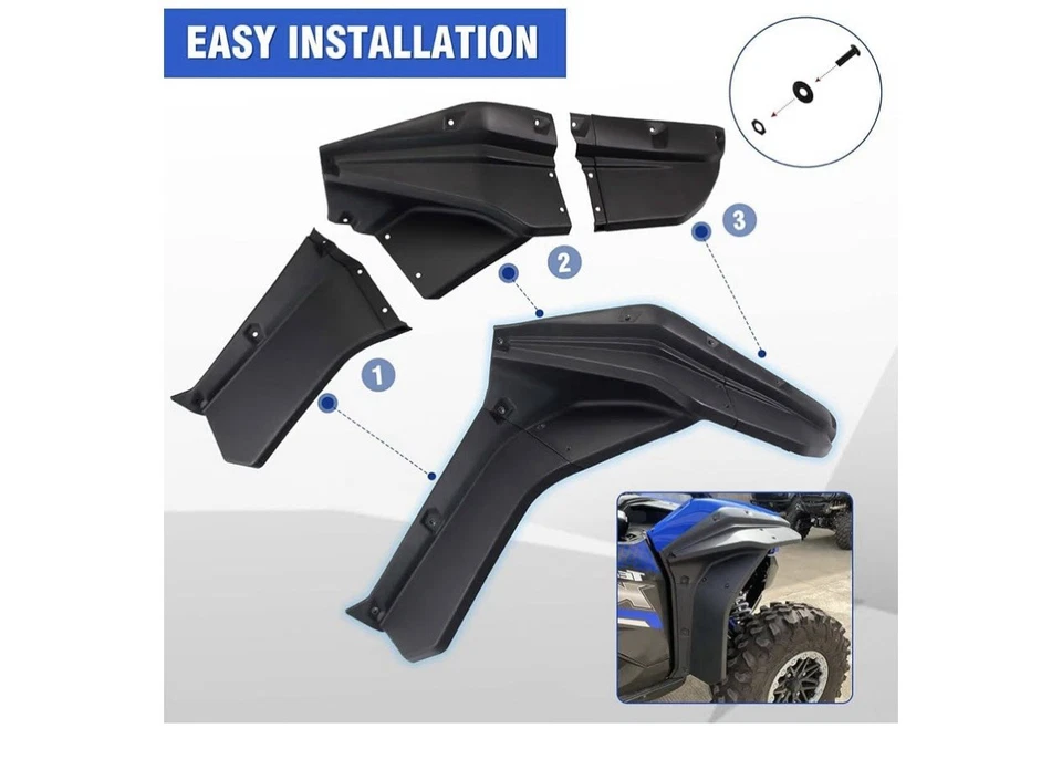 Guardabarros acampanado guardabarros extendido XXL 99994-1324 para Teryx KRX 1000 2020-2025 Foto 3 de 4