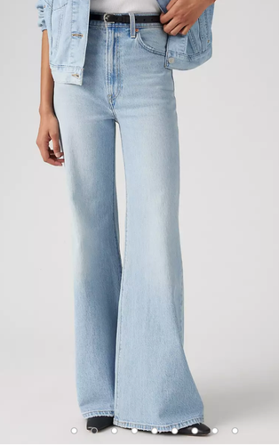 Jeans Levi's Ribcage Bell svasati super alti 25 x 32 lavaggio chiaro denim premium - Foto 11 di 13