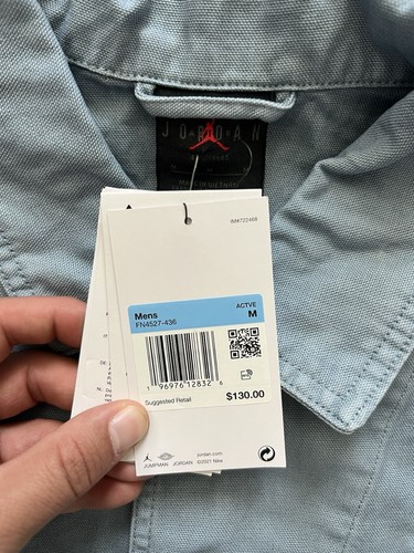 Air Jordan Men's Essentials Chicago Workwear Jacket Blue Size Medium FN4527-436 - Picture 8 of 11
