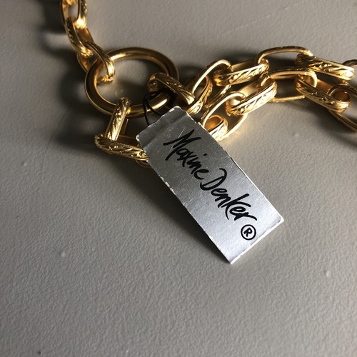 Cinturón de cadena Maxine Denker vintage años 80 dorado mate con etiquetas Madonna Vibes - Imagen 10 de 13